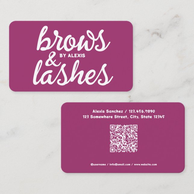 Anpassningsbar QR för broms och snedstreck Visitkort (Fram/baksida)