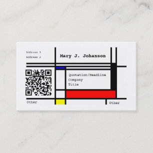 Anpassningsbar QR för den Mondrian cooladesignen Visitkort
