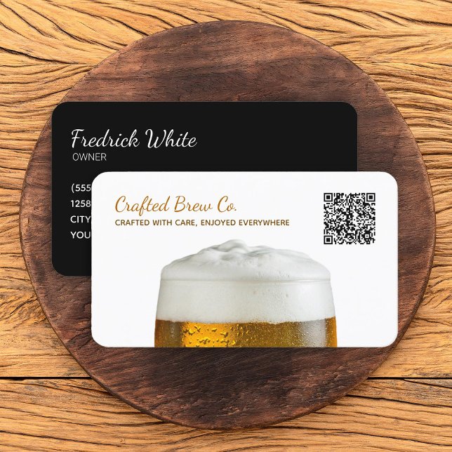 Anpassningsbar QR för fartygsbryggeri Visitkort (Craft Brewery QR Business Cards)