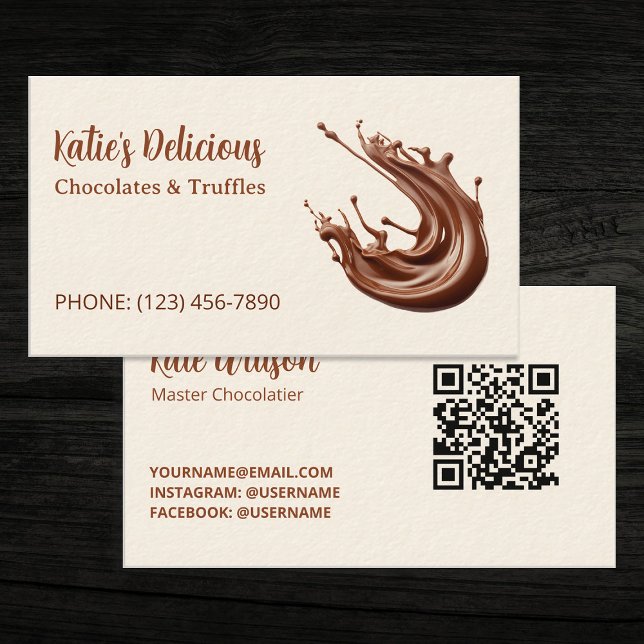 Anpassningsbar QR för Master Chocolatier Visitkort (Master Chocolatier Custom QR Business Cards)