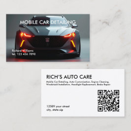 Anpassningsbar QR för mobil automatisk detaljinfor Visitkort