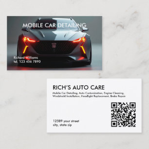Anpassningsbar QR för mobil automatisk detaljinfor Visitkort