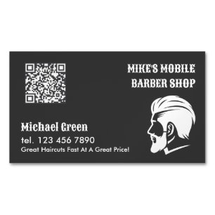 Anpassningsbar QR för Mobile Barber Premium Magnetiska Visitkort