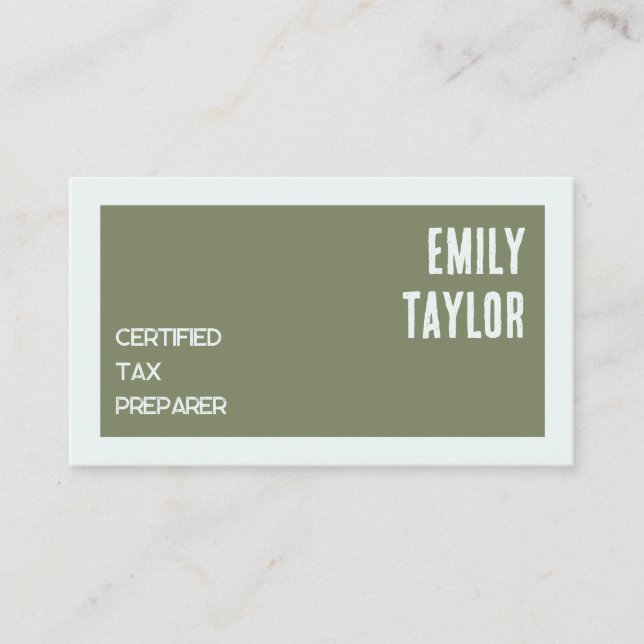 Anpassningsbar QR för momsförberedare Visitkort (Framsida)