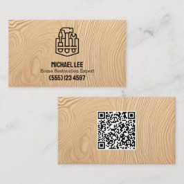 Anpassningsbar QR för Plywood-återställande av hem Visitkort