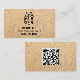 Anpassningsbar QR för Plywood-återställande av hem Visitkort