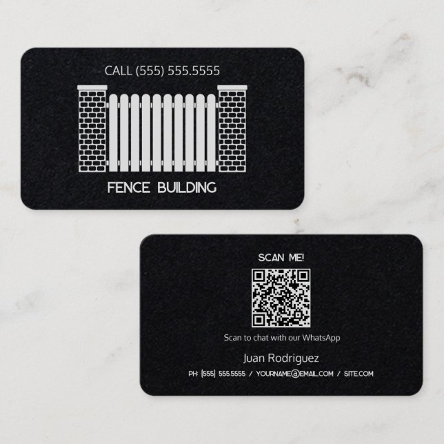 Anpassningsbar QR för stängsel Byggnad Visitkort (Fram/baksida)