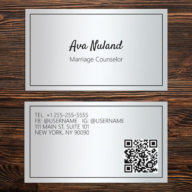Anpassningsbar QR Giftermål Counselor Visitkort (Custom QR Marriage Counselor Business Cards)