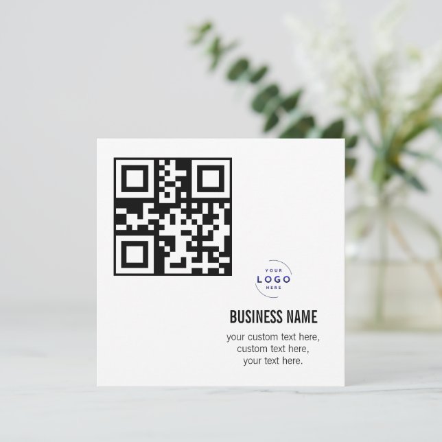 Anpassningsbar QR-kod Affärslogotyp Namn Mall (Stående Fram)