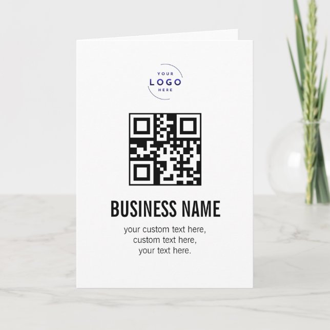 Anpassningsbar QR-kod Affärslogotyp Namn Mall (Framsida)