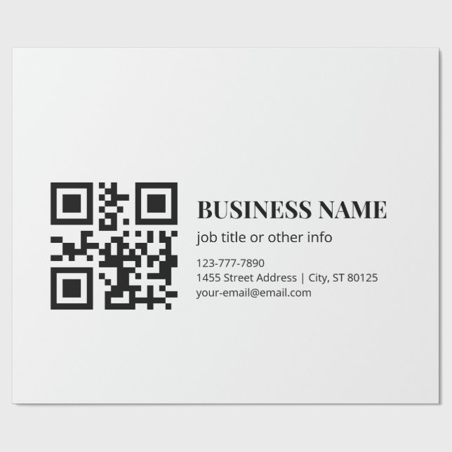 Anpassningsbar QR-kod Affärsnamn Mall Presentpapper (Platt)