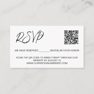 Anpassningsbar QR-kod bröllop webbplats Reserverad Tilläggskort