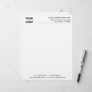 Anpassningsbar QR-kod Business Letterhead med Logo Brevhuvud