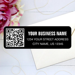 Anpassningsbar QR-kod Business Namn Black Returadr Returadress Etikett