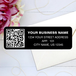 Anpassningsbar QR-kod Business Namn Black Returadr Returadress Etikett