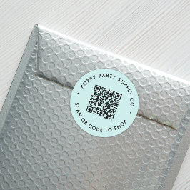 Anpassningsbar QR-kod - butiksmärke Runt Klistermärke