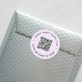 Anpassningsbar QR-kod - butiksmärke Runt Klistermärke
