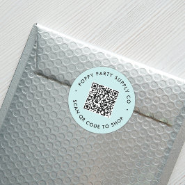 Anpassningsbar QR-kod - butiksmärke Runt Klistermärke