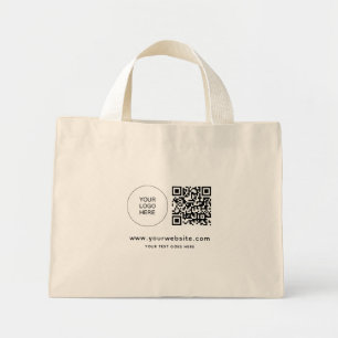 Anpassningsbar QR-kod Din Logotyp webbplats Adress Mini Tygkasse
