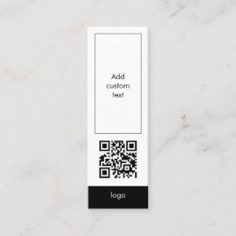 anpassningsbar qr-kod, enkelt, vitt bokmärkeskort mini visitkort