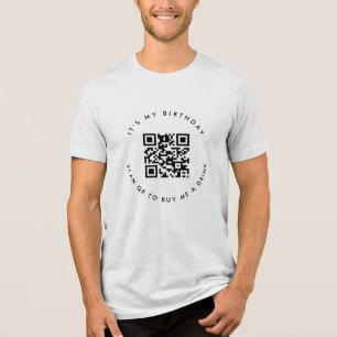 Anpassningsbar QR-kod   Födelsedag eller stöddonat T Shirt