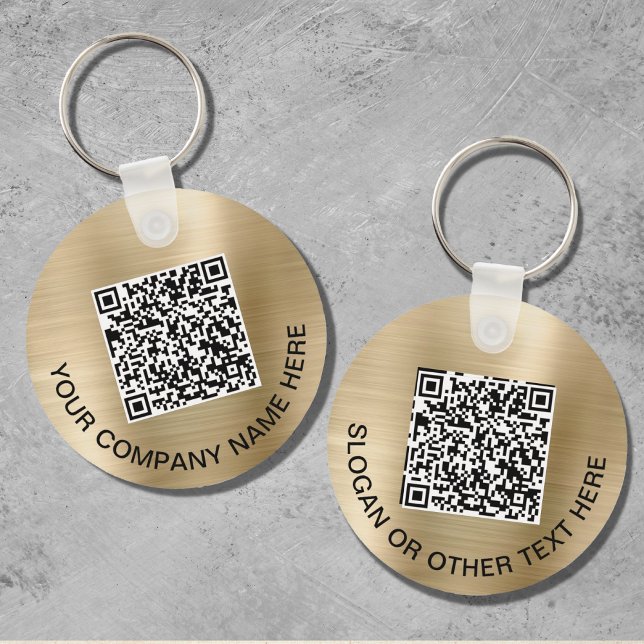 Anpassningsbar QR-kod för främjande av Guld Nyckelring (Skapare uppladdad)