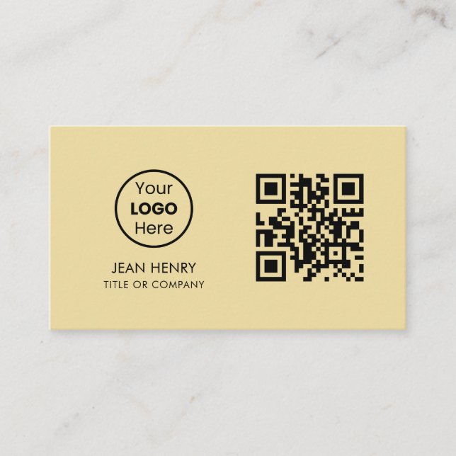 Anpassningsbar QR-kod - Logotyp | Modern Professio Visitkort (Framsida)