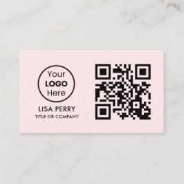 Anpassningsbar QR-kod - Logotyp | Modern  Rosa Visitkort