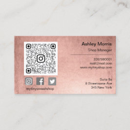 Anpassningsbar QR-kod Logotyp Social Online Shop-i Visitkort