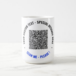 Anpassningsbar QR-kod Mugg ger ditt textteckensnit