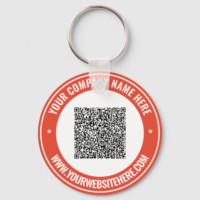 Anpassningsbar QR-kod Namn webbplats din Färg-nyck Nyckelring (Framsida)
