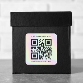 Anpassningsbar QR-kod och Holografisk Pastel Busin Fyrkantigt Klistermärke