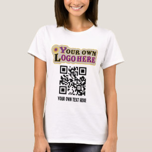 Anpassningsbar QR-kod och logotyp T-Shirt