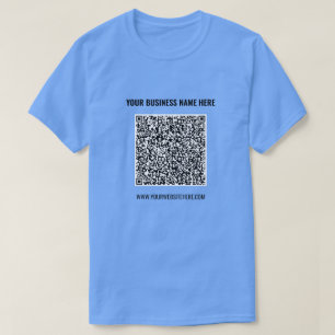 Anpassningsbar QR-kod och text ditt företag T-Shir T Shirt