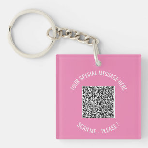 Anpassningsbar QR-kod och textnyckelkedja Färg