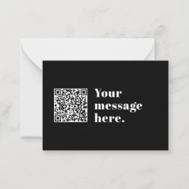 Anpassningsbar QR-kod & Redigerbar Retrotext Anteckningskort