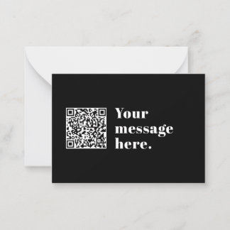 Anpassningsbar QR-kod & Redigerbar Retrotext Anteckningskort