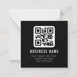 Anpassningsbar QR-kod & redigerbar textdesign Anteckningskort