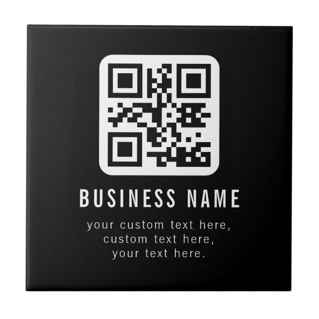 Anpassningsbar QR-kod & redigerbar textdesign Kakelplatta (Framsidan)