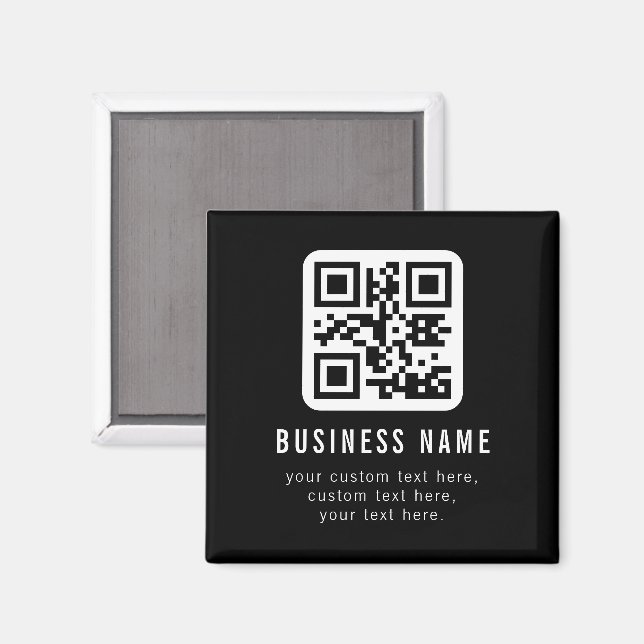 Anpassningsbar QR-kod & redigerbar textdesign Magnet (Front/Back)
