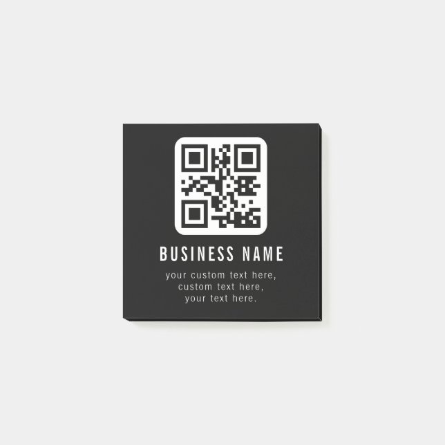 Anpassningsbar QR-kod & redigerbar textdesign Post-it Block (Framsida)