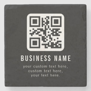 Anpassningsbar QR-kod & redigerbar textdesign Stenunderlägg