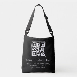 Anpassningsbar QR-kod & redigerbar textmall Axelväska