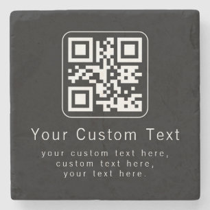 Anpassningsbar QR-kod & redigerbar textmall Stenunderlägg