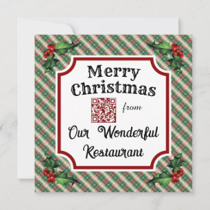 Anpassningsbar QR-kod Restauranger - julklapp Julkort
