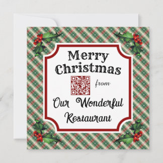 Anpassningsbar QR-kod Restauranger - julklapp Julkort