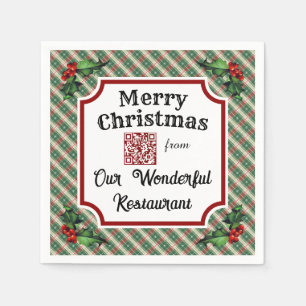 Anpassningsbar QR-kod Restauranger - julklapp Pappersservett