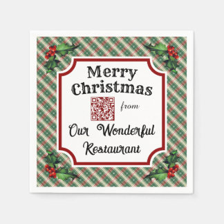 Anpassningsbar QR-kod Restauranger - julklapp Pappersservett