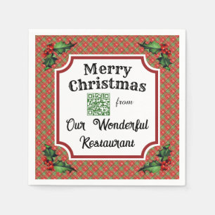 Anpassningsbar QR-kod Restauranger - julklapp Pappersservett