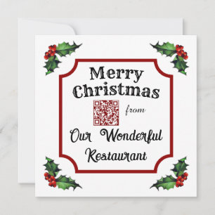 Anpassningsbar QR-kod Restaurant God jul Julkort
